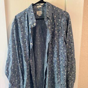 J. Crew - Floral Denim Long Sleeve